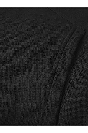 LUNAVISITA Unisex Siyah Spirit Baskı Oversize Kapşonlu Sweatshirt