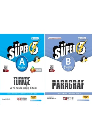 NİTELİK 5.SINIF SÜPER TÜRKÇE A (AKADEMİ)+SÜPER PARAGRAF (B) SORU KİTABI 2 KİTAP "MAARİF MODELİ"
