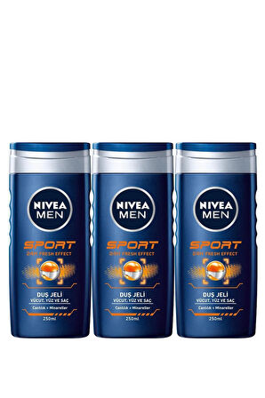 Nıvea Sport Erkek Banyo Ve Duş Jeli 250 ml X3