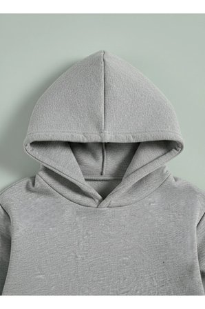 Çocuk Erkek Kapüşonlu Takım BLACK Baskılı 3 İplikli Sweatshirt - Eşofman Takım