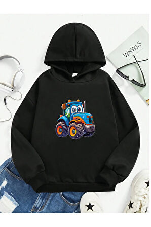 Çocuk Kapüşonlu Baskılı Sweatshirt