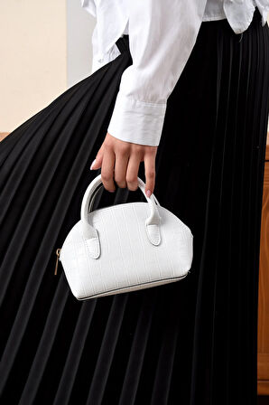 Lüks Tasarımlı Çapraz Çanta Timsah Deri Baskılı