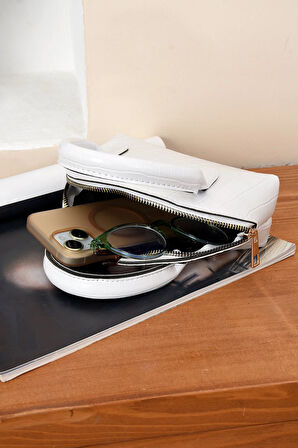 Lüks Tasarımlı Çapraz Çanta Timsah Deri Baskılı