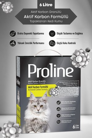 Proline Aktif Karbon Tanecikli Kedi Kumu 2X6lt.