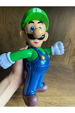 SÜPER MARİO LUİGİ OYUNCAK FİGÜR 30 CM SESLİ IŞIKLI DEV YEŞİL SÜPER MARİO KOLLARI KAFASI HAREKET EDER