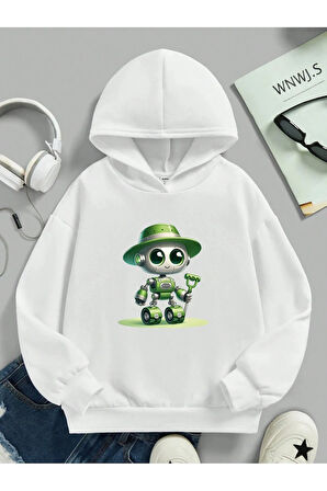 Çocuk Kapüşonlu Baskılı Sweatshirt