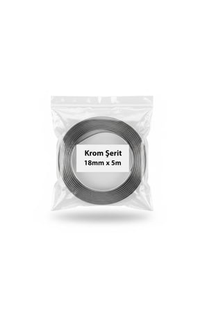 18mm 5 Metre Krom Nikelaj Şerit – Yapışkanlı Araç Dış Trim, Panjur & Kapı Dekor Bandı✅