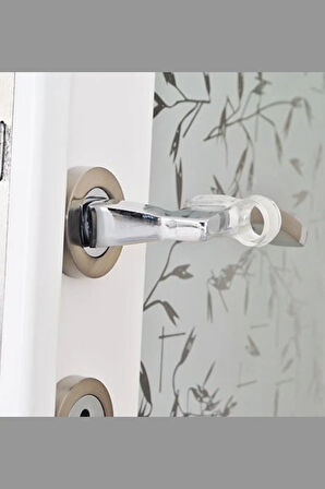 Plastik 4'lü Kapı Kolu Pencere Stoperi, Kapı Arkası Duvar Koruyucu Tampon, Silikon Durdurucu