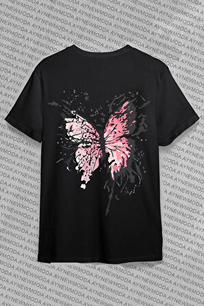 Kadın Beyaz Flower Baskılı Oversize T-shirt