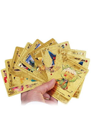 Pokemon Vmax Gold Card Tcg Dx Gx Altın Esnek Oyuncu & Koleksiyon 1 Paket (10 Adet )Pokemon Kartı