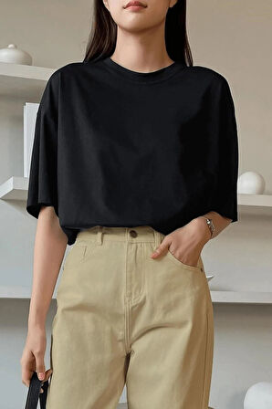 Kalp Baskılı Oversize Tshirt.