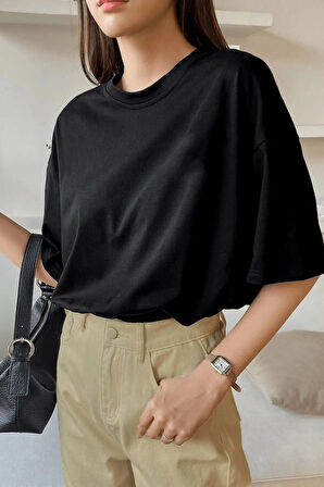 Kalp Baskılı Oversize Tshirt.