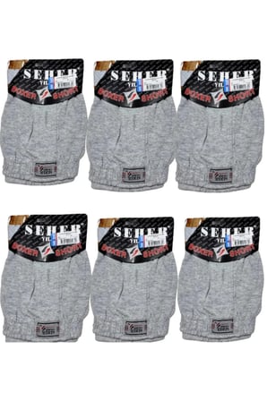 6 Lı Paket Yıldızı Pamuklu Penye Düğmeli Erkek Boxer 0008