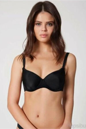 8100 Kadın Siyah Dolgusuz Büyük Beden Sütyen