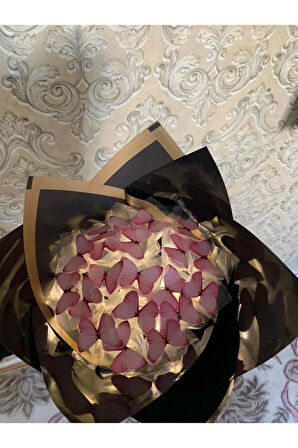 LEDLİ PEMBE KELEBEK BUKETİ