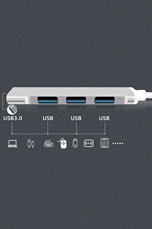 Usb Çoğaltıcı Adaptör Usb 3.0 Çoklu Bağlantı Noktalı Dağıtıcı Seyahat Dock Laptop Pc N