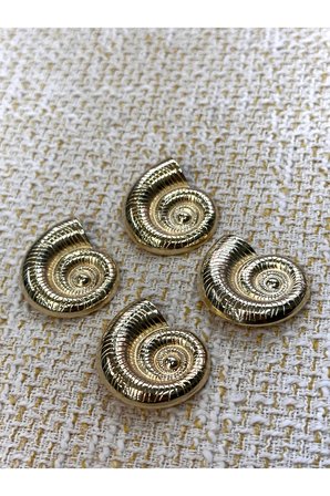 İstiridye model extra büyük gold düğme seti(4cm)