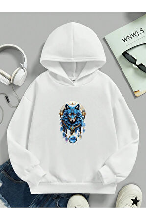 Çocuk Kapüşonlu Baskılı Sweatshirt
