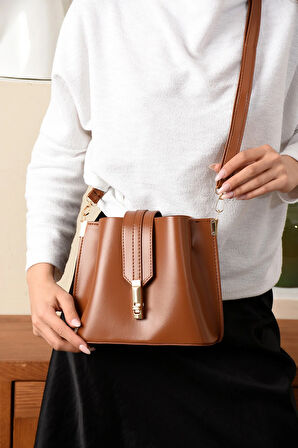 Kadın 3 Bölmeli Elden Tutmalı Omuzdan Asmalı Kaliteli Çanta