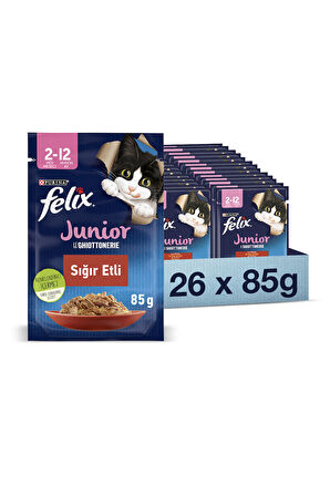 Felix Yavru Sığıretli Yaş Kedi Maması 26 Adet X 85 Gr.