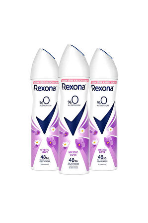 Kadın Sprey Deodorant Mystic Love %0 Alüminyum 150 ml X3