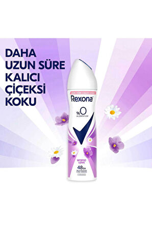 Kadın Sprey Deodorant Mystic Love %0 Alüminyum 150 ml X3