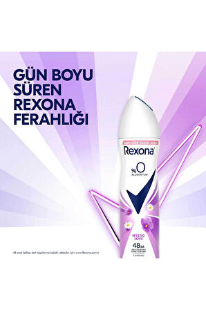 Kadın Sprey Deodorant Mystic Love %0 Alüminyum 150 ml X3