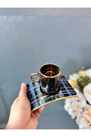 Siyah Ekose Fincan Takımı