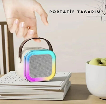 Sidens Store K12 Kablosuz Bluetooth Hoparlör Karaoke Mikrofon 5 Ses Efektli Rgb Hd Stereo ?es Usb/Sd/FM