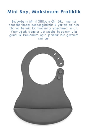 718 Mini Silikon Önlük Gri
