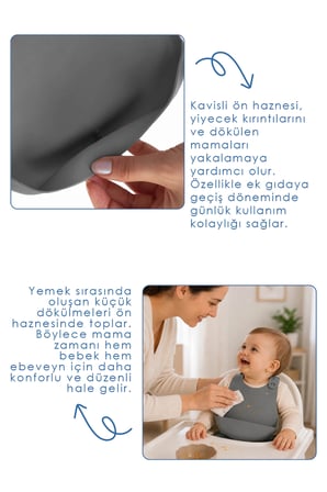 718 Mini Silikon Önlük Gri