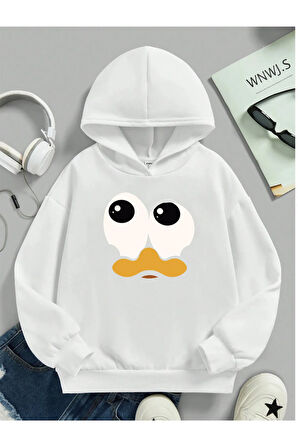 Çocuk Kapüşonlu Baskılı Sweatshirt