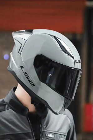 Rapıd 2 Race Nardo Gri Kask (SİYAH CAM SPOILER)
