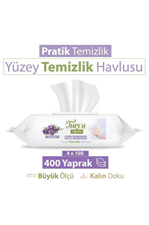 Turco Doğa Yüzey Temizlik Havlusu Lavanta 4x100