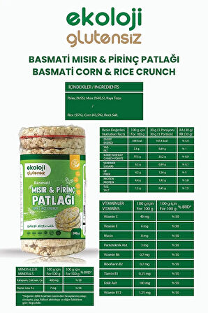 Glutensiz Kinoa & Karabuğday / Mısır & Pirinç / Sade Pirinç Patlağı 9'lu