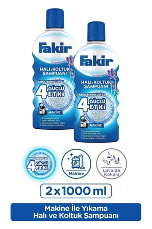 Fakir Halı Şampuanı Matik Makinede Yıkama Lavanta 1000 Ml 2'li