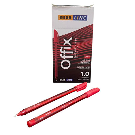 Linc Offix Kırmızı Tükenmez Kalem 1mm Uç 50'li Paket (Art.429)