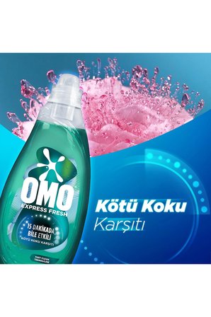 Omo Express Fresh Kötü Koku Karşıtı Beyaz ve Renkliler Sıvı Çamaşır Deterjanı 1480 ml x2