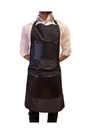 Askılı Micropolyester Deri Cepli Önlük Cafe Chef Restoran Kuaför Önlük Modeli