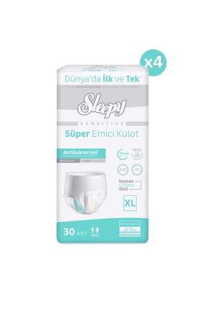 Sleepy Sensitive Antibakteriyel Emici Külot Xlarge 30x4 120 Adet