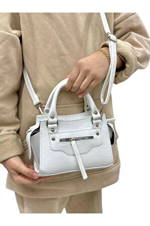 Kadın 2 Li Paket El Ve Omuz Çantası Miny City Ayarlanabilir Uzun Askılı Kulanışlı Çanta