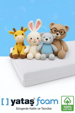 Dizanor %100 Organic Cotton Full Ortopedik 10 cm Kalınlık Bebek Oyun Parkı,Park Yatak ve Beşik