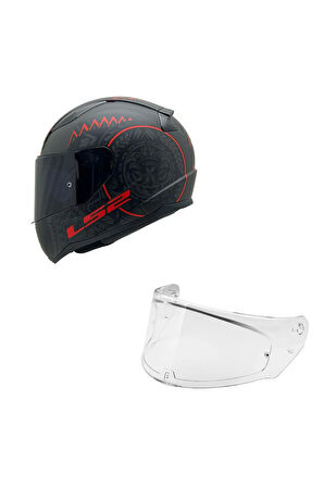 RAPID 2 RACE TAKAROA MAT SİYAH-KIRMIZI KASK SİYAH CAM