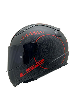 RAPID 2 RACE TAKAROA MAT SİYAH-KIRMIZI KASK SİYAH CAM