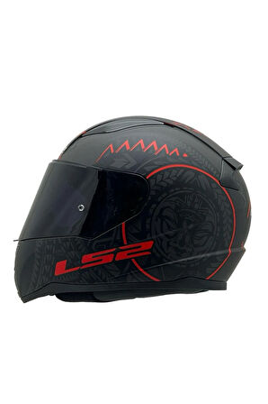 RAPID 2 RACE TAKAROA MAT SİYAH-KIRMIZI KASK SİYAH CAM