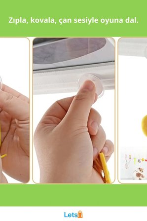 Elastik Yapışkanlı Kedi Oyun Oltası Çanlı Eğlenceli Oyun