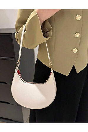 AY DİZAYNLI GÜNLÜK ŞIK TASARIMLI KADIN KOLTUK ALTI BAGET ÇANTA