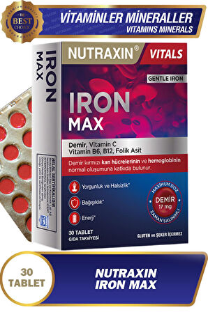 Nutraxin Iron Max 30 Tablet 2 Adet