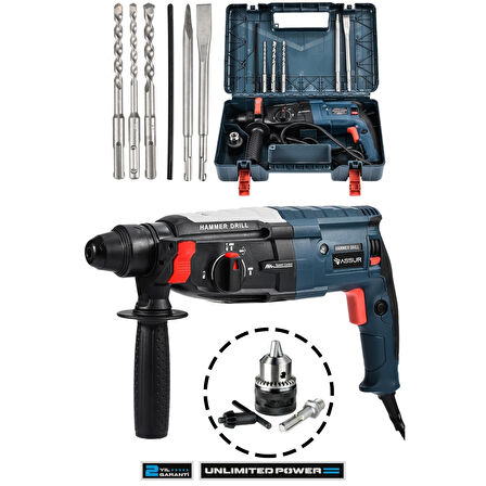 850W Assur Metal Şanzıman Darbeli Matkap Kırıcı Delici Hilti 2-28mm