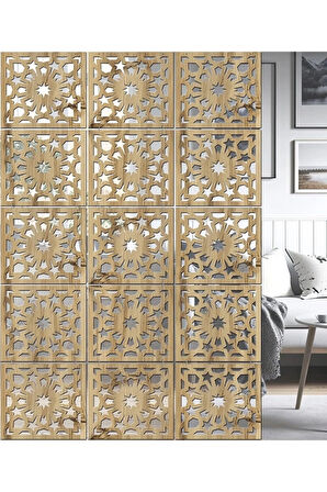 Lazer Kesim Sarkıt Paravan, Ahşap Seperatör, Panel Levha Seti Dekorasyon Ahşap Oda Bölücü Desen